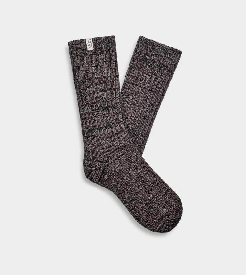 UGG Womens Rib Knit Slouchy Crew Sock Polyester Blend/Recycled Materials Socks in Moss Green/Grassland Product Image