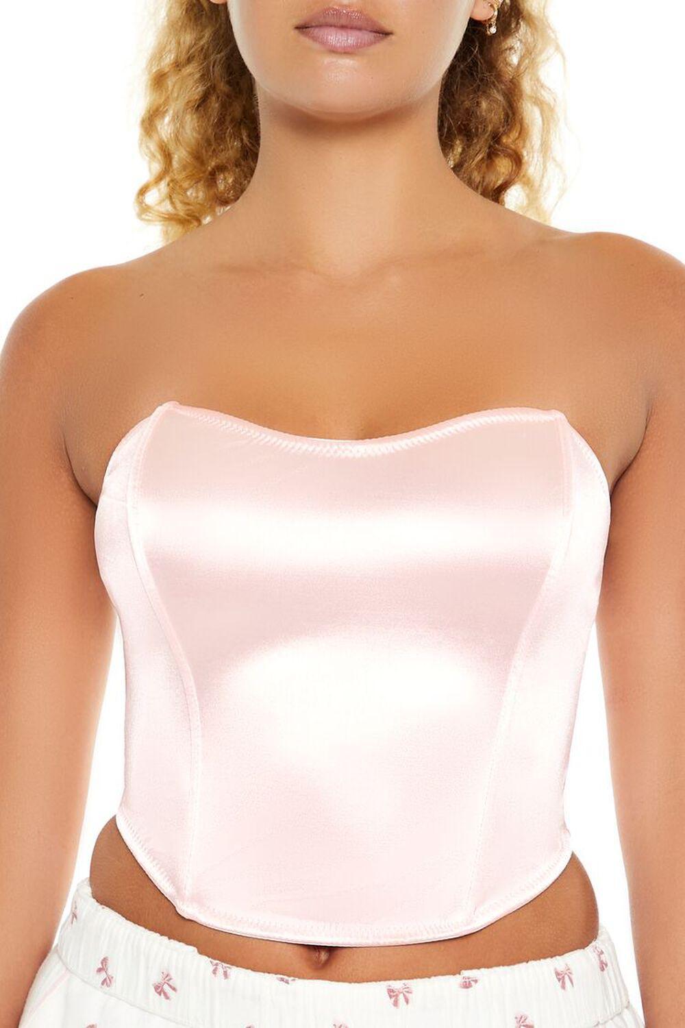 Satin Lingerie Corset Tube Top | Forever 21 Product Image