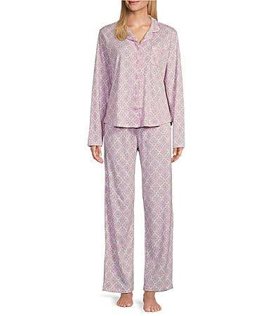 Karen Neuburger Gramercy Park Long Sleeve Girlfriend PJ Set (Floral Trellis) Women's Pajama Sets Product Image