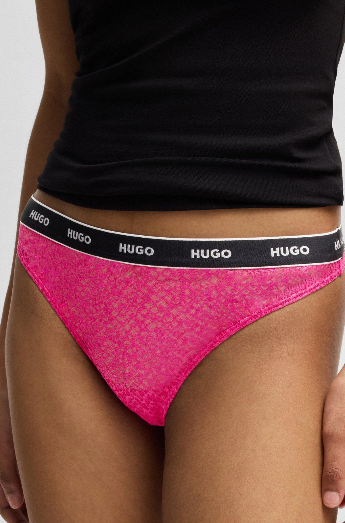 Three-pack of thongs in stretch lace Product Image