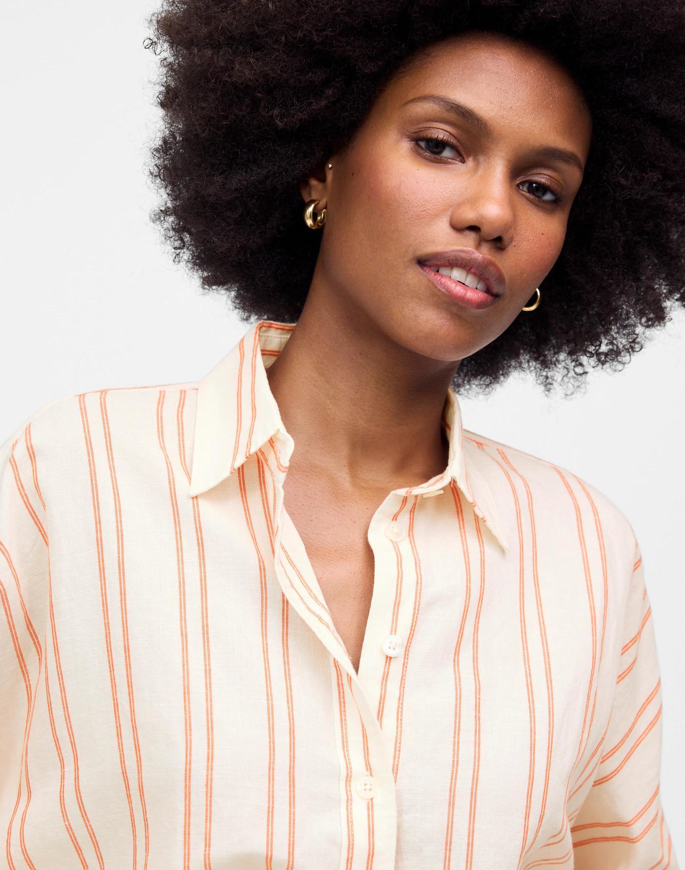 Oversized Pleated-Sleeve Button-Up Shirt Product Image