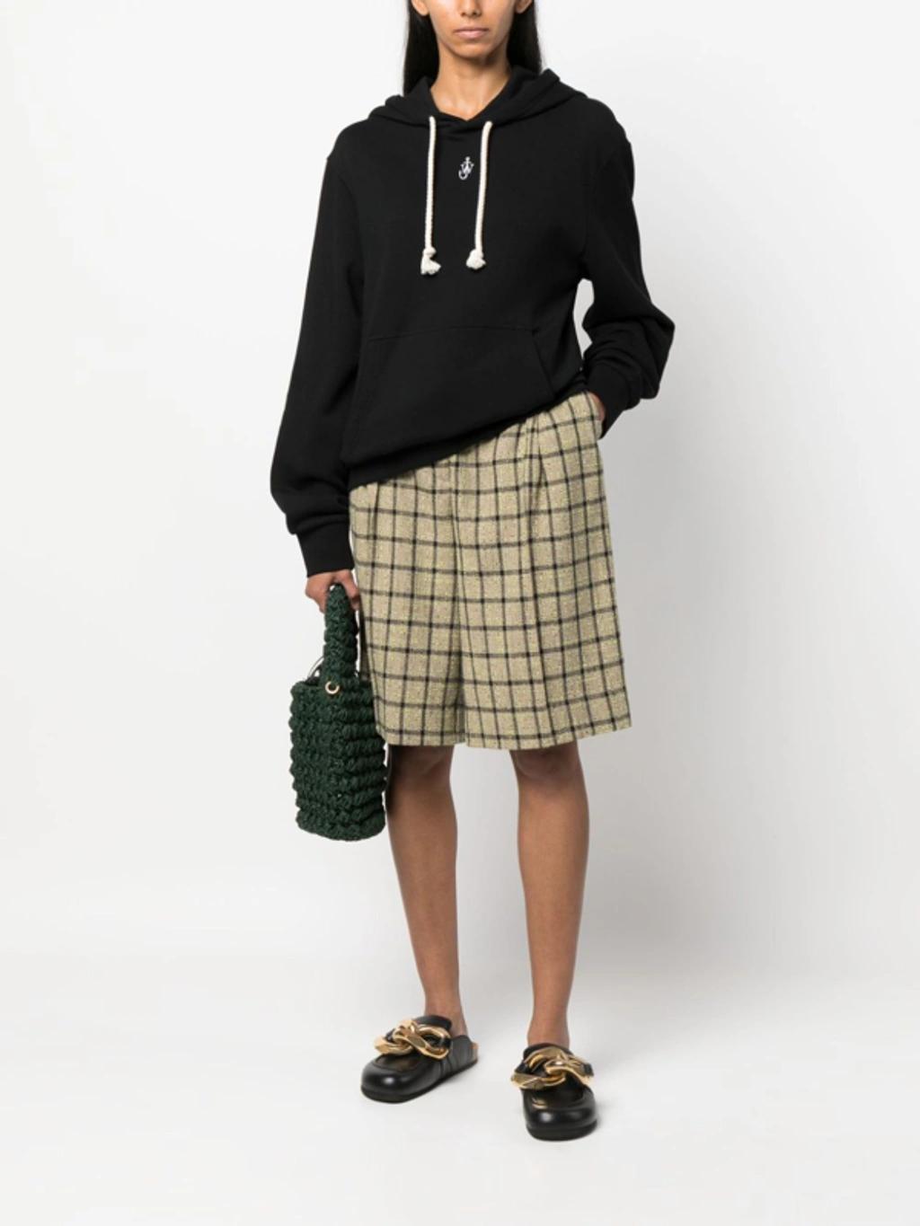 JW ANDERSON Logo-embroidered Cotton Blend Hoodie In 999 Product Image