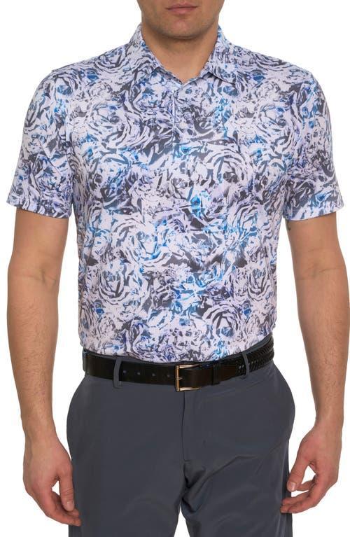 Mens Abstract Rose Print Polo Product Image