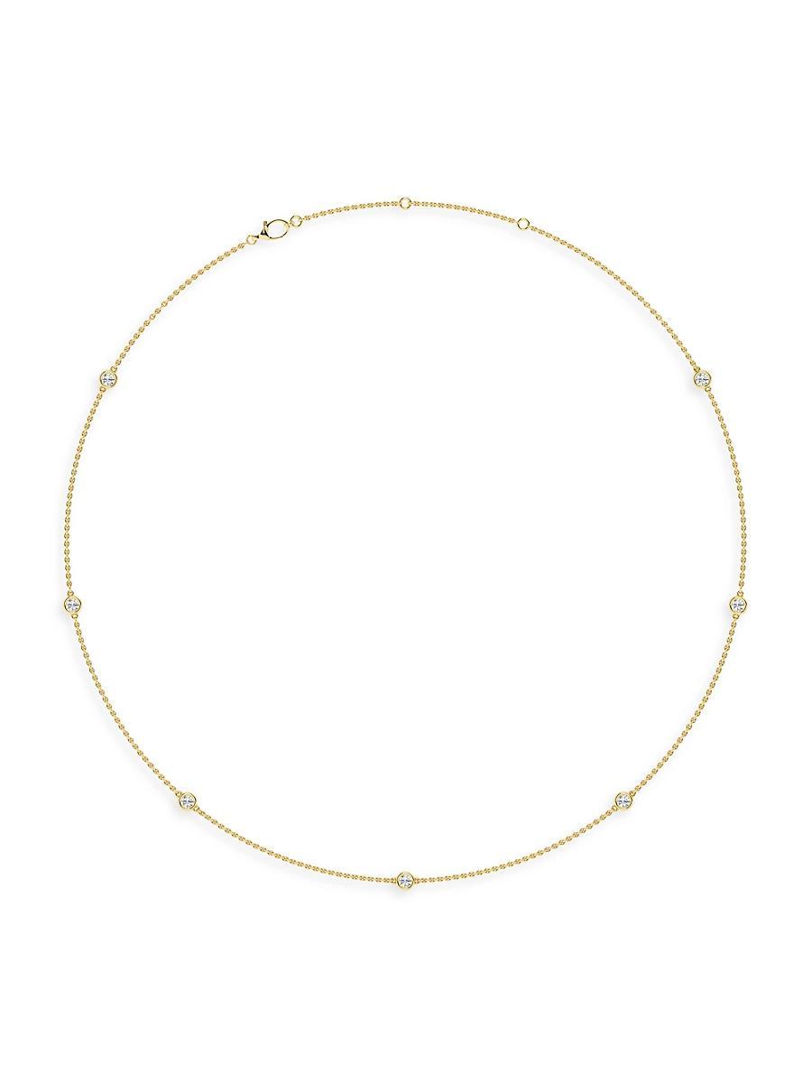 Womens 14K Yellow Gold & Lab-Grown 7-Diamond Station Necklace/0.70-2.10 TCW Product Image