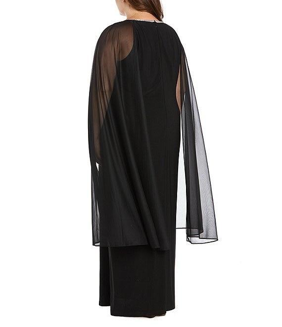 R & M Richards Plus Size Beaded Crew Neck Sheath Dress Product Image