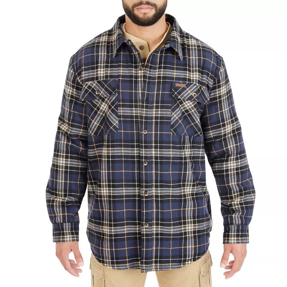 Men's Smith's Workwear Plaid Sherpa-Lined Cotton Flannel Shirt Jacket,  Product Image