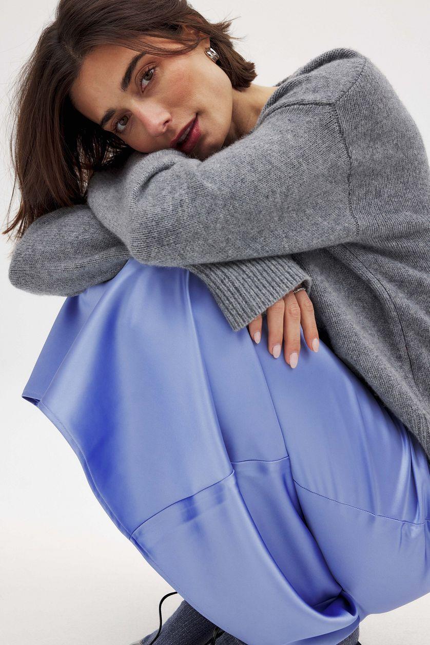 Satin Midi Skirt Product Image