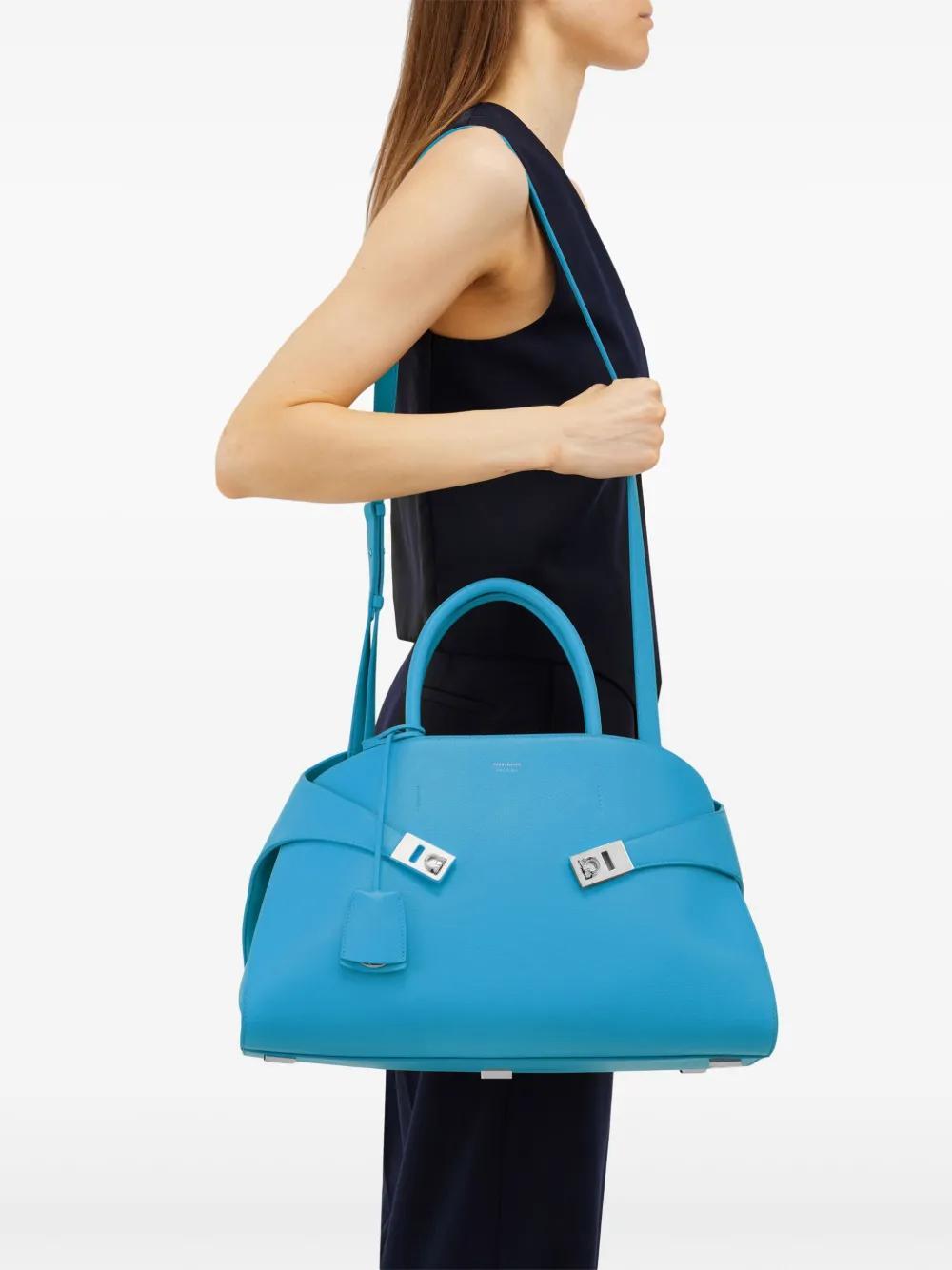 FERRAGAMO Mini Hug Tote Bag In Blue Product Image