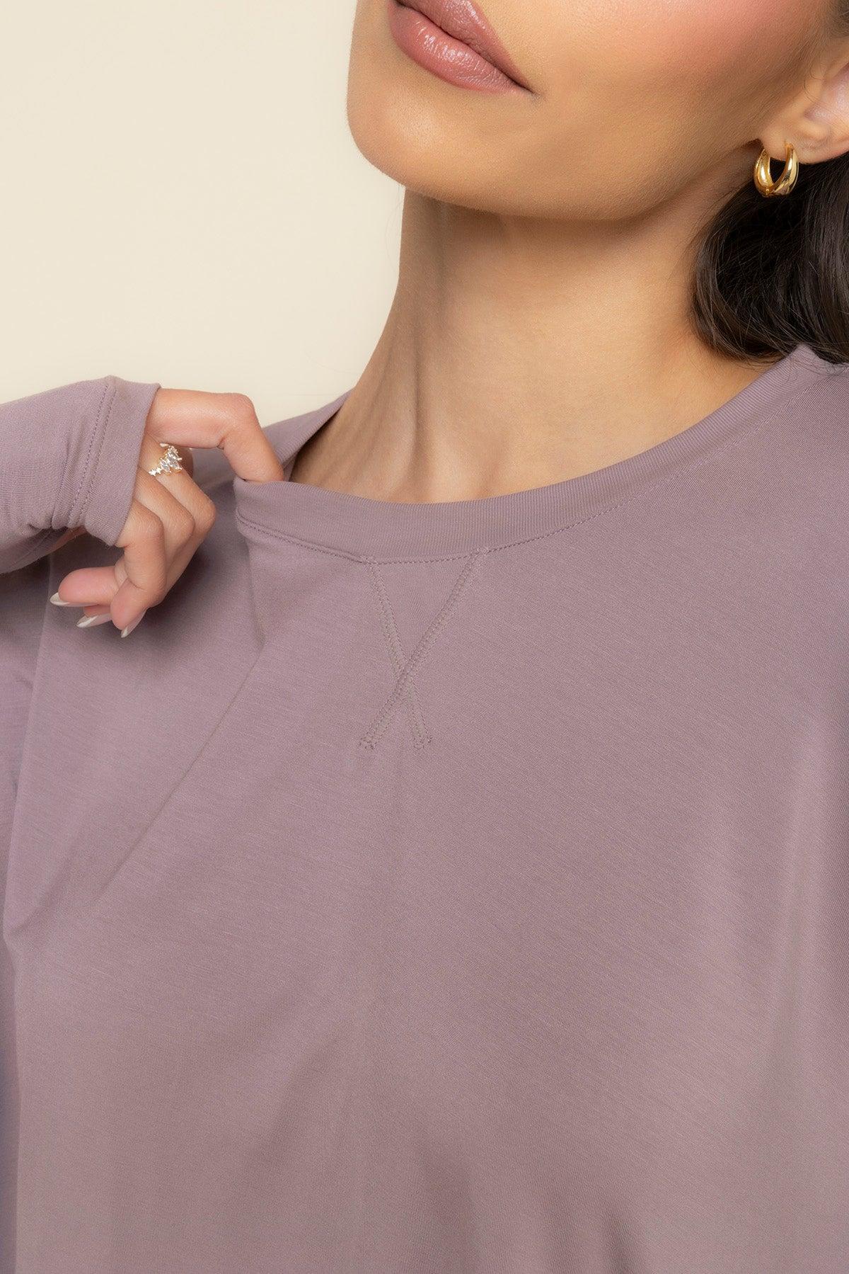 The Perfect Long Sleeve Top - Dusty Mauve Product Image