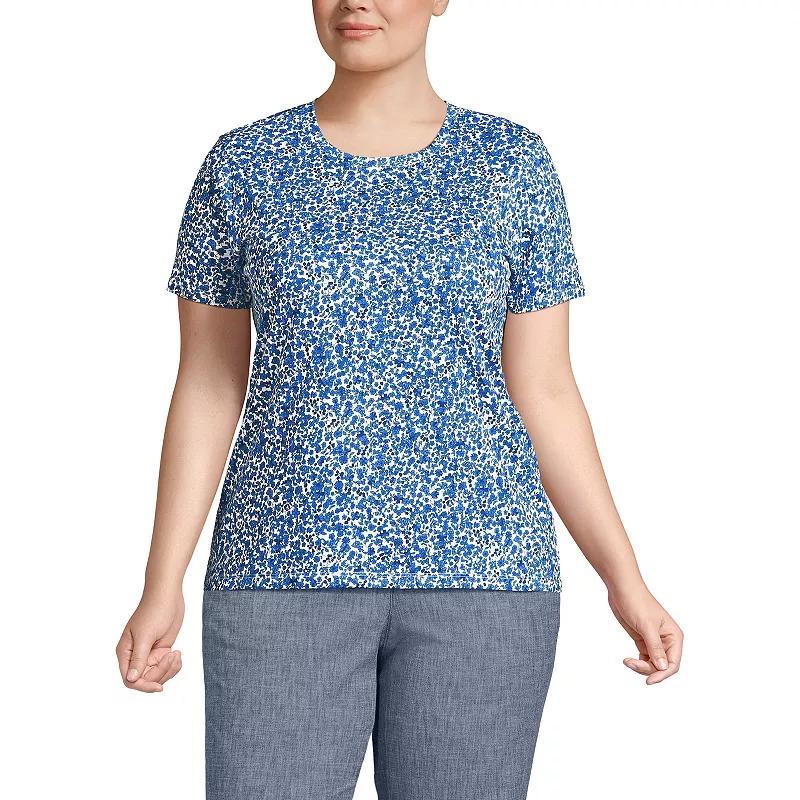 Plus Size Lands End Relaxed Supima Cotton Crewneck Tee, Womens Product Image