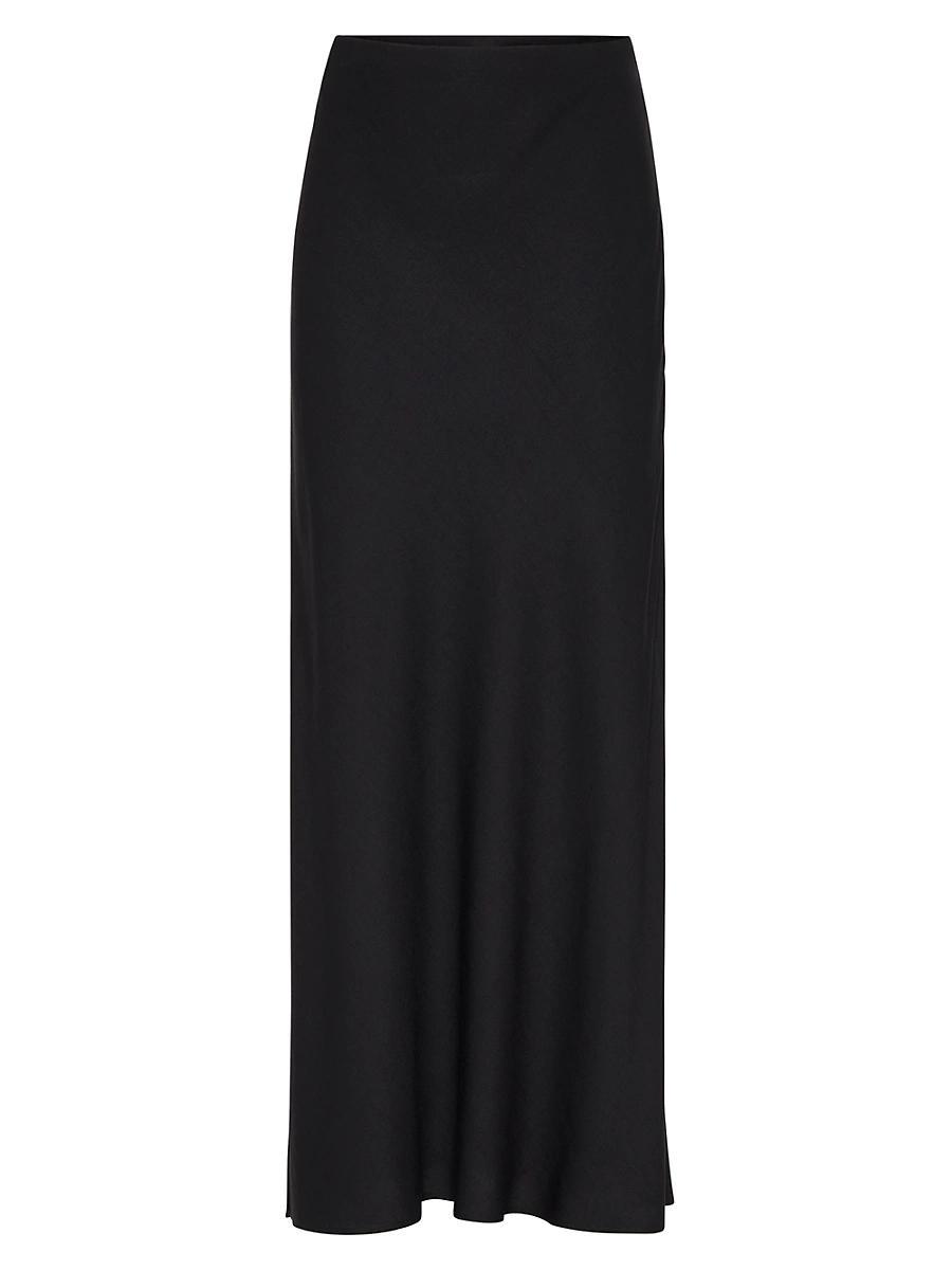 Womens Viscose and Linen Twill Fluid Bias Cut Skirt Product Image