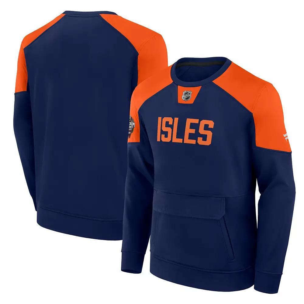 Men's Fanatics Branded Navy New York Islanders 2024 NHL Stadium Series Authentic Pro Fleece Logo Pullover Sweatshirt, Size: Medium, Isl Blue Product Image