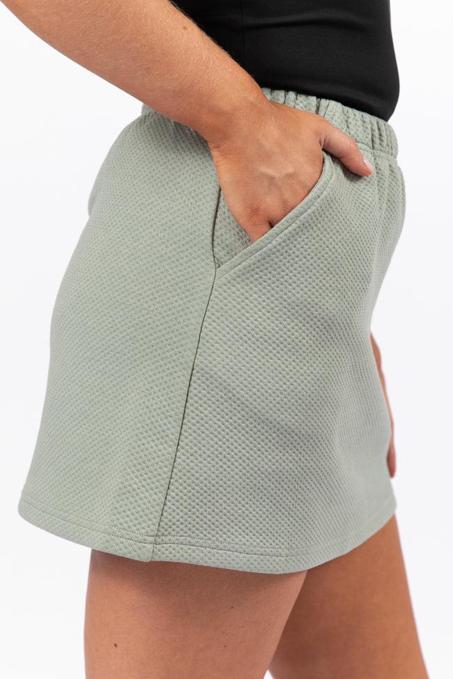 Have It My Way Sage Textured Knit Skort FINAL SALE Product Image