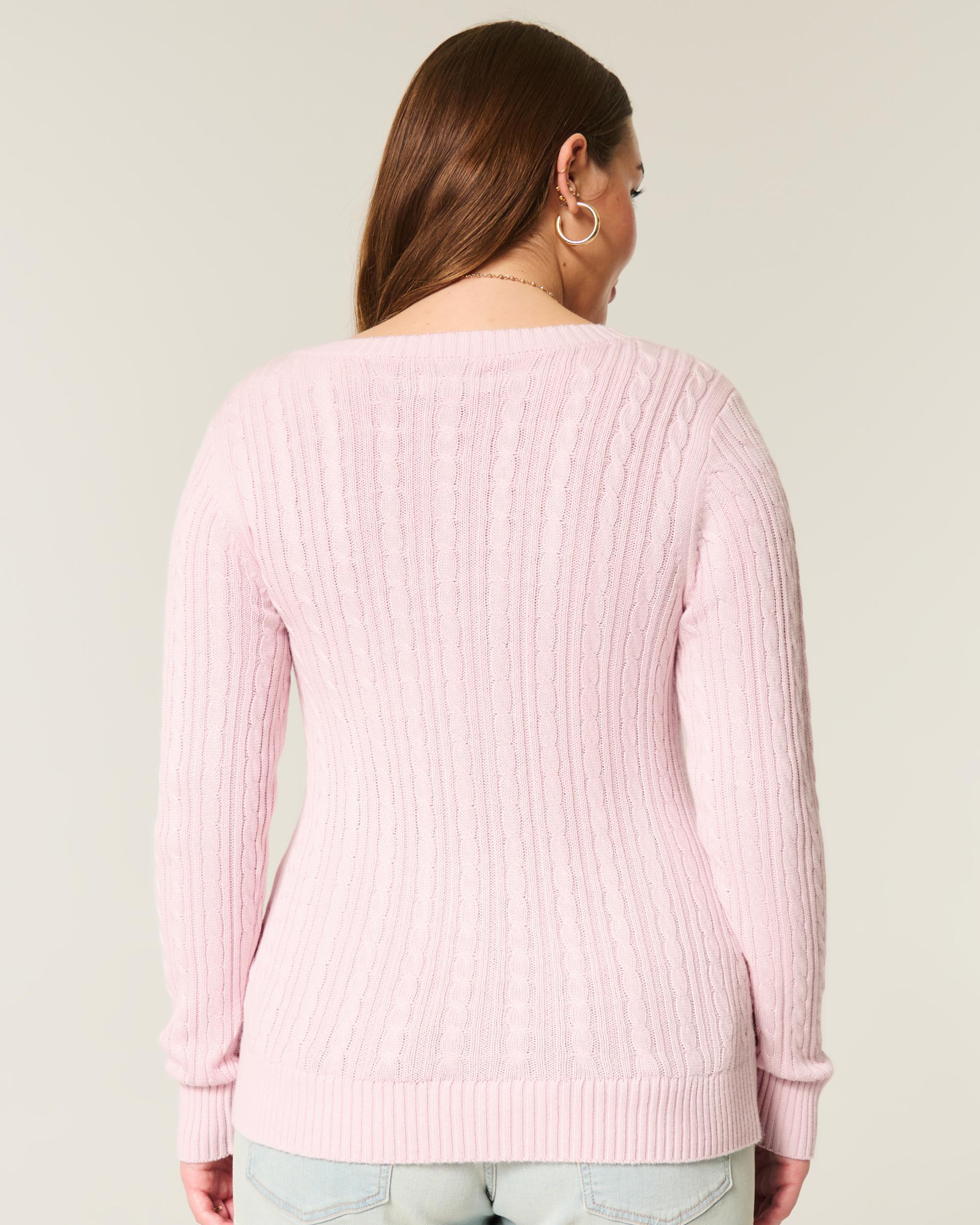 Cable-Knit Icon V-Neck Sweater Product Image