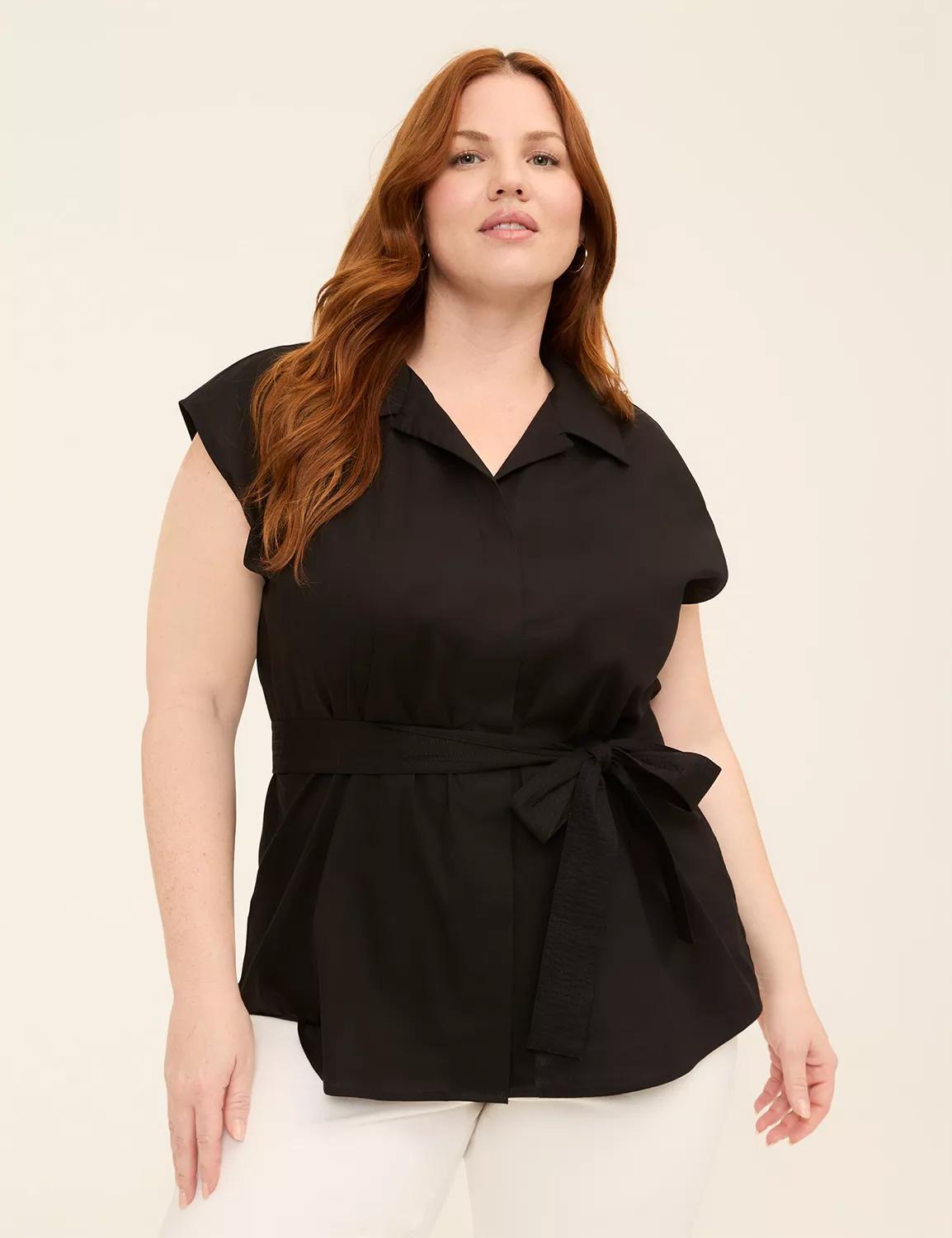 Relaxed Dolman-Sleeve Button-Front Blouse Product Image