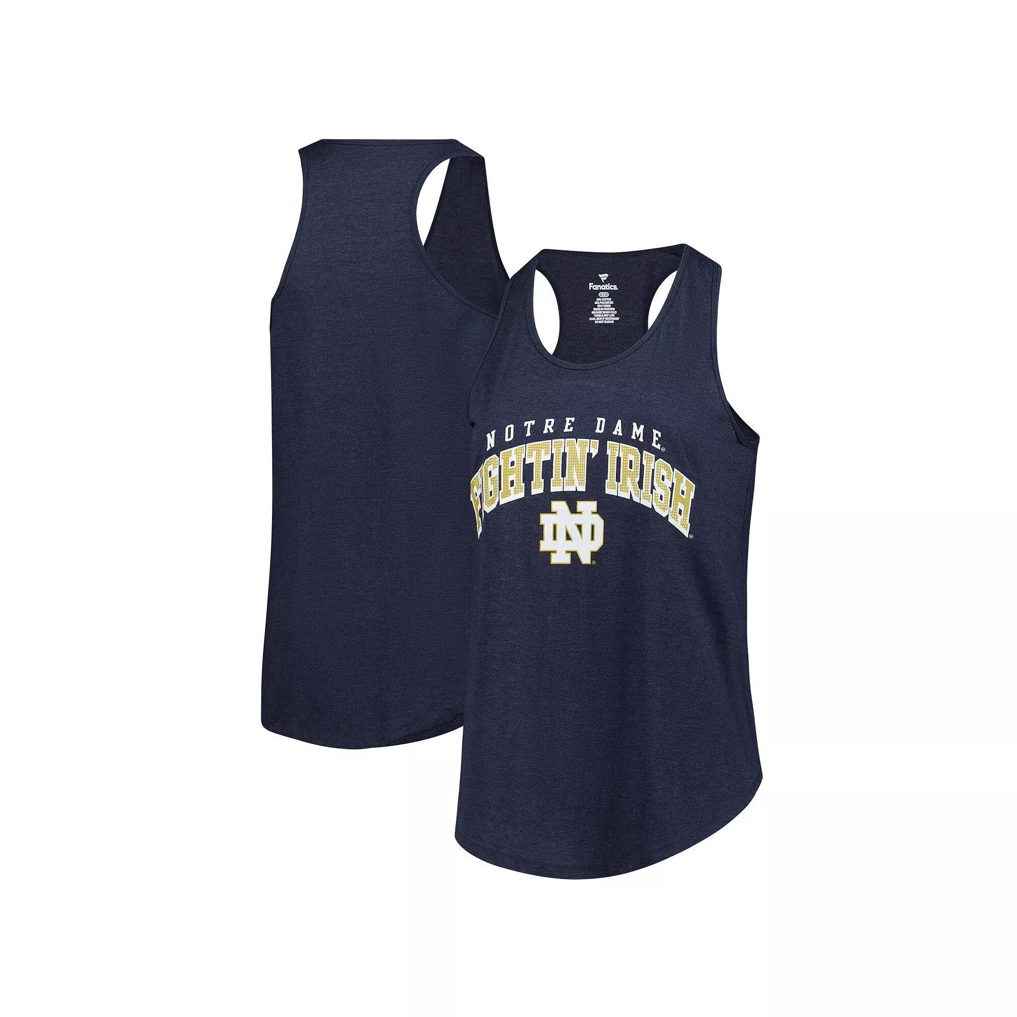 Women's Fanatics Navy Notre Dame Fighting Irish Plus Size Rhinestone Tank Top, Size: 4XL, Blue Product Image