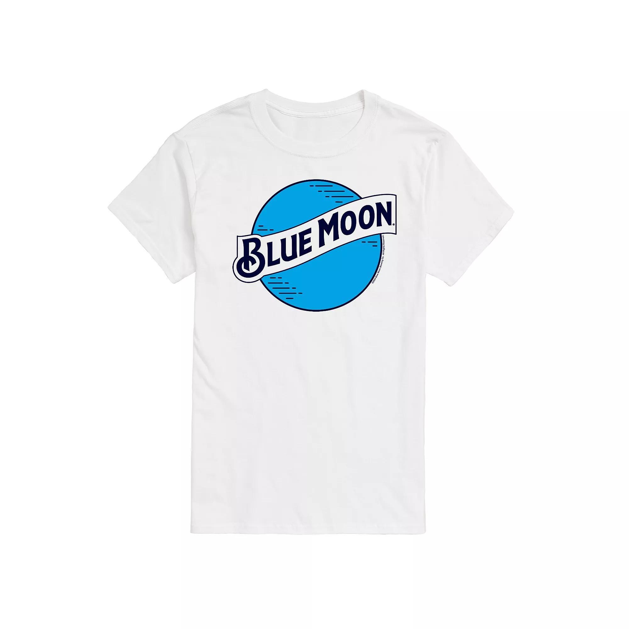 Men's Blue Moon Logo Graphic Tee, Size: Medium, White Product Image