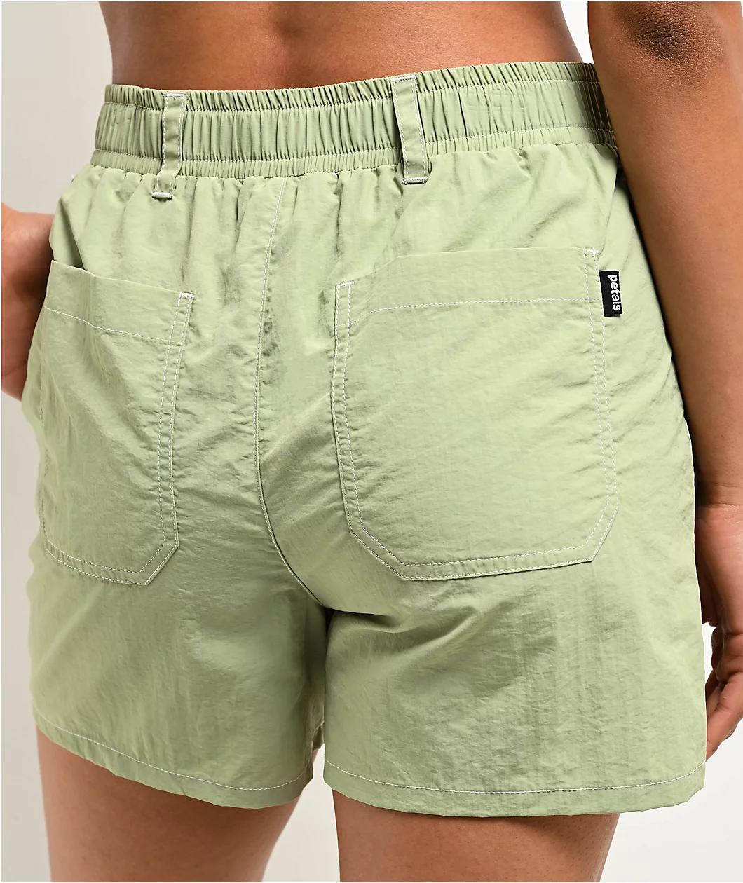 Petals by Petals and Peacocks Cruise Sage Green Tech Shorts Product Image