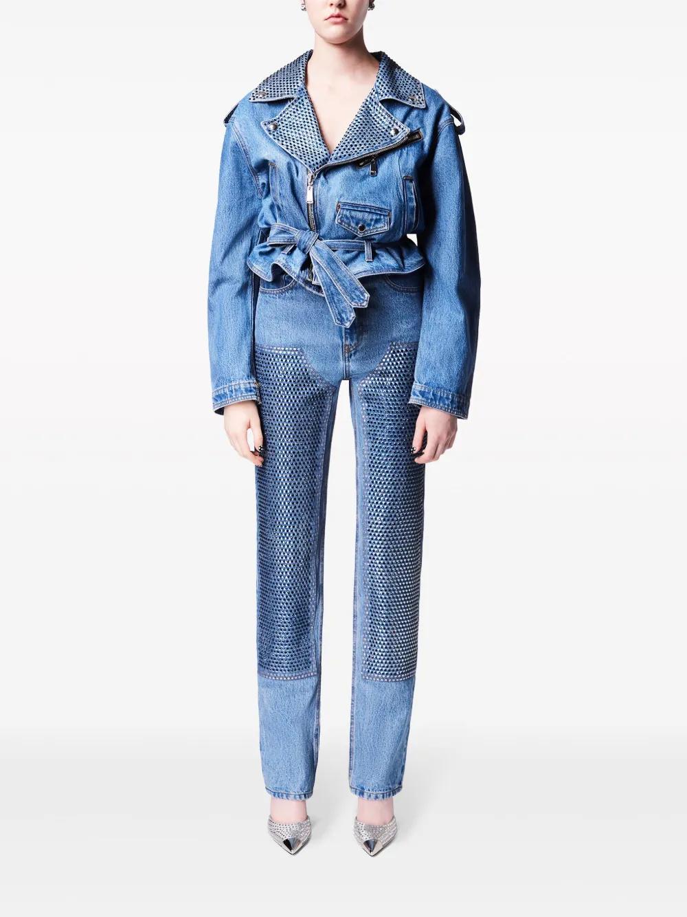 crystal-embellished denim jacket Product Image