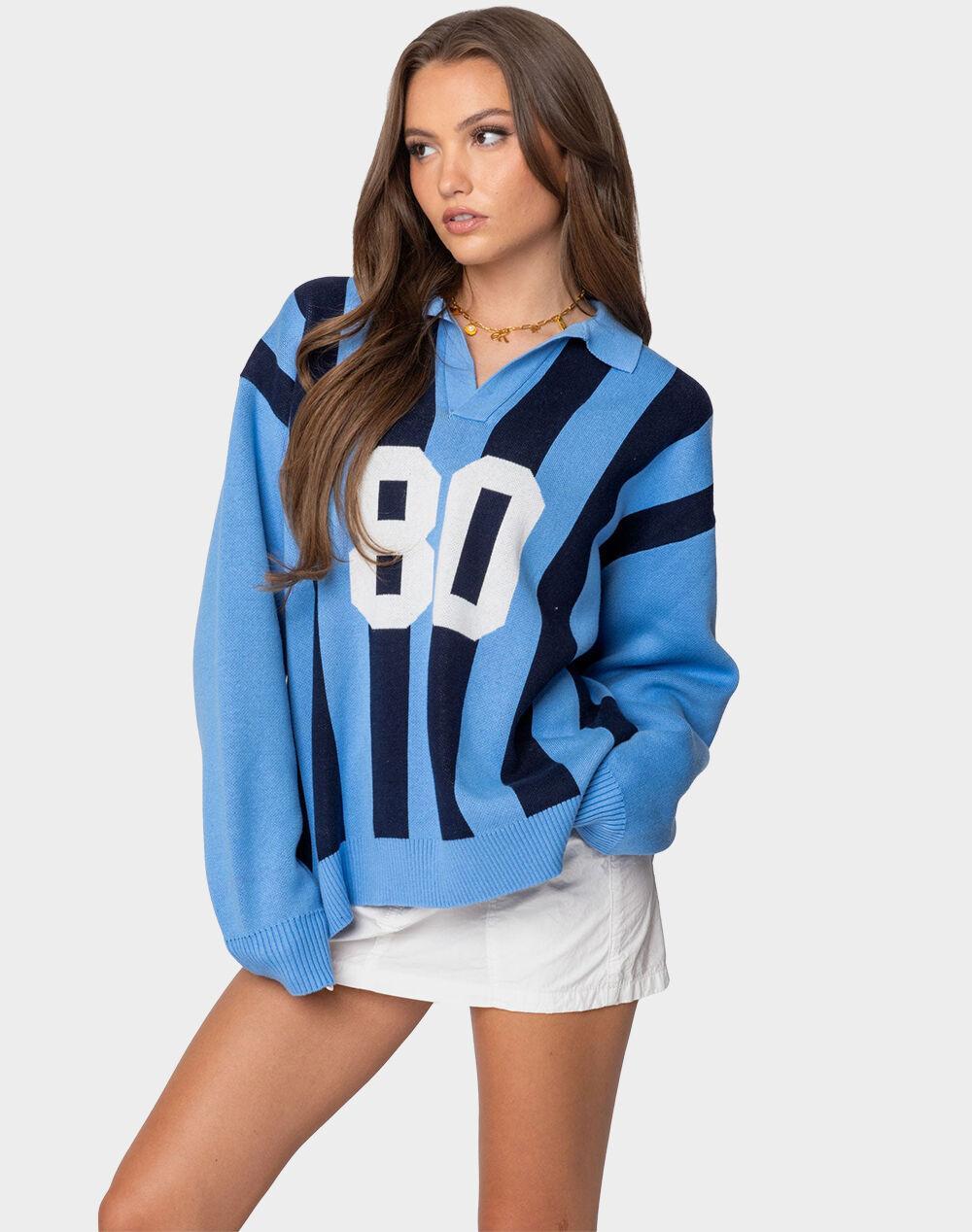 EDIKTED Larson Oversized Polo Sweater Product Image