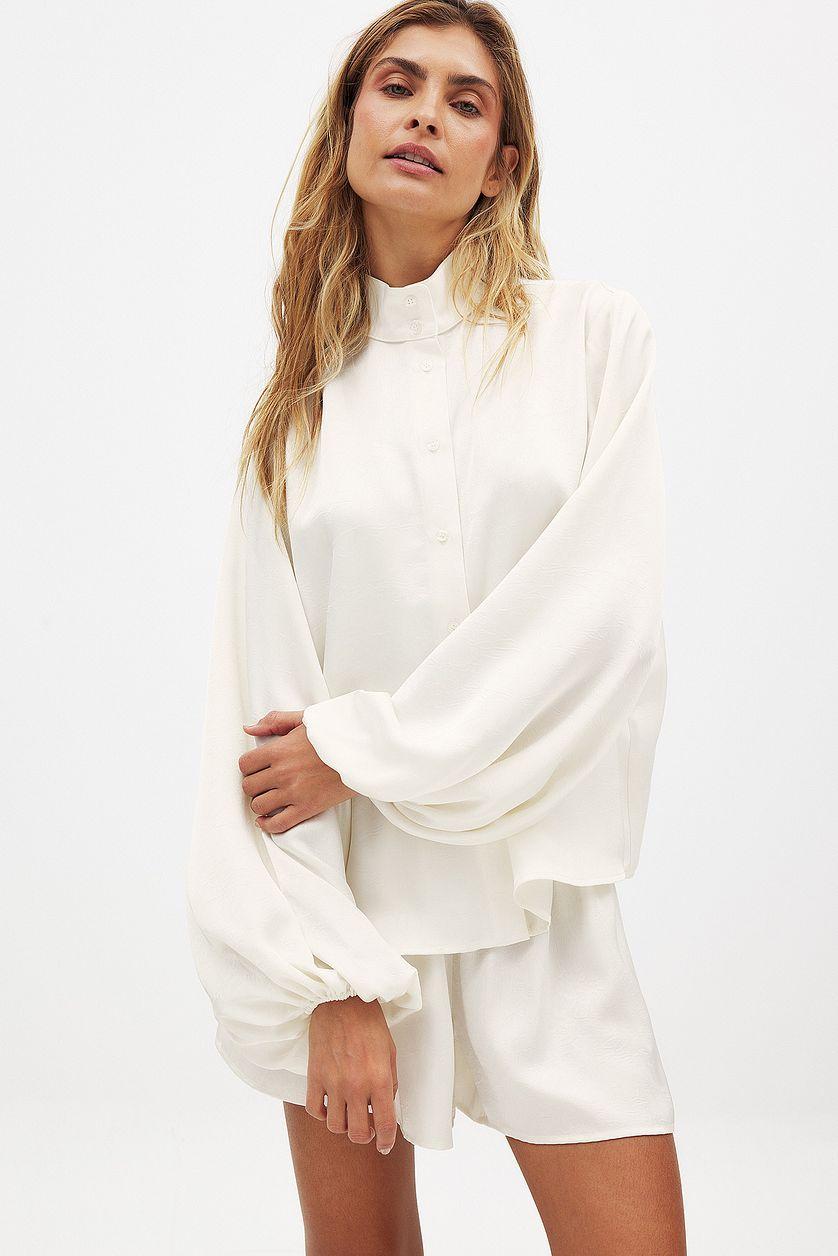 Wide Sleeve Buttoned Blouse Product Image