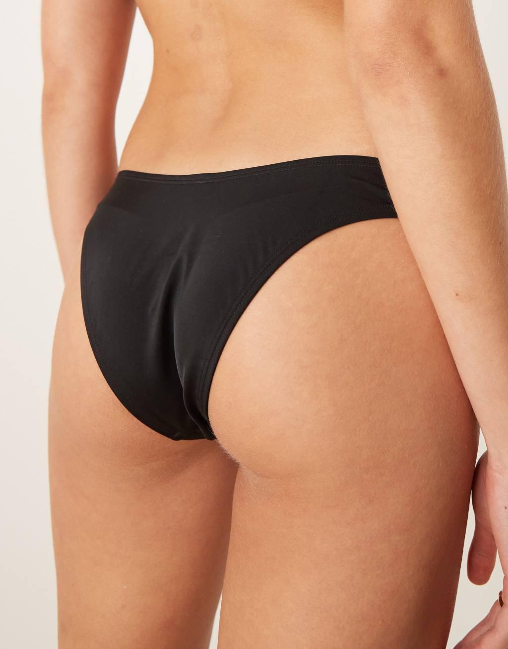 Free Society high leg bikini bottom in black and white Product Image