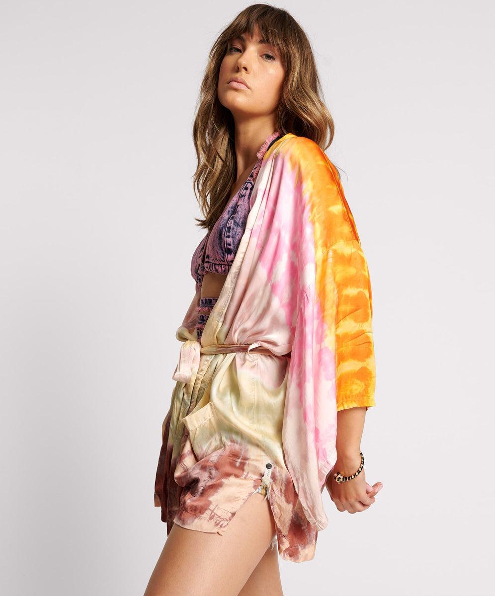 MIRAGE HAND DYED SATIN KIMONO Product Image