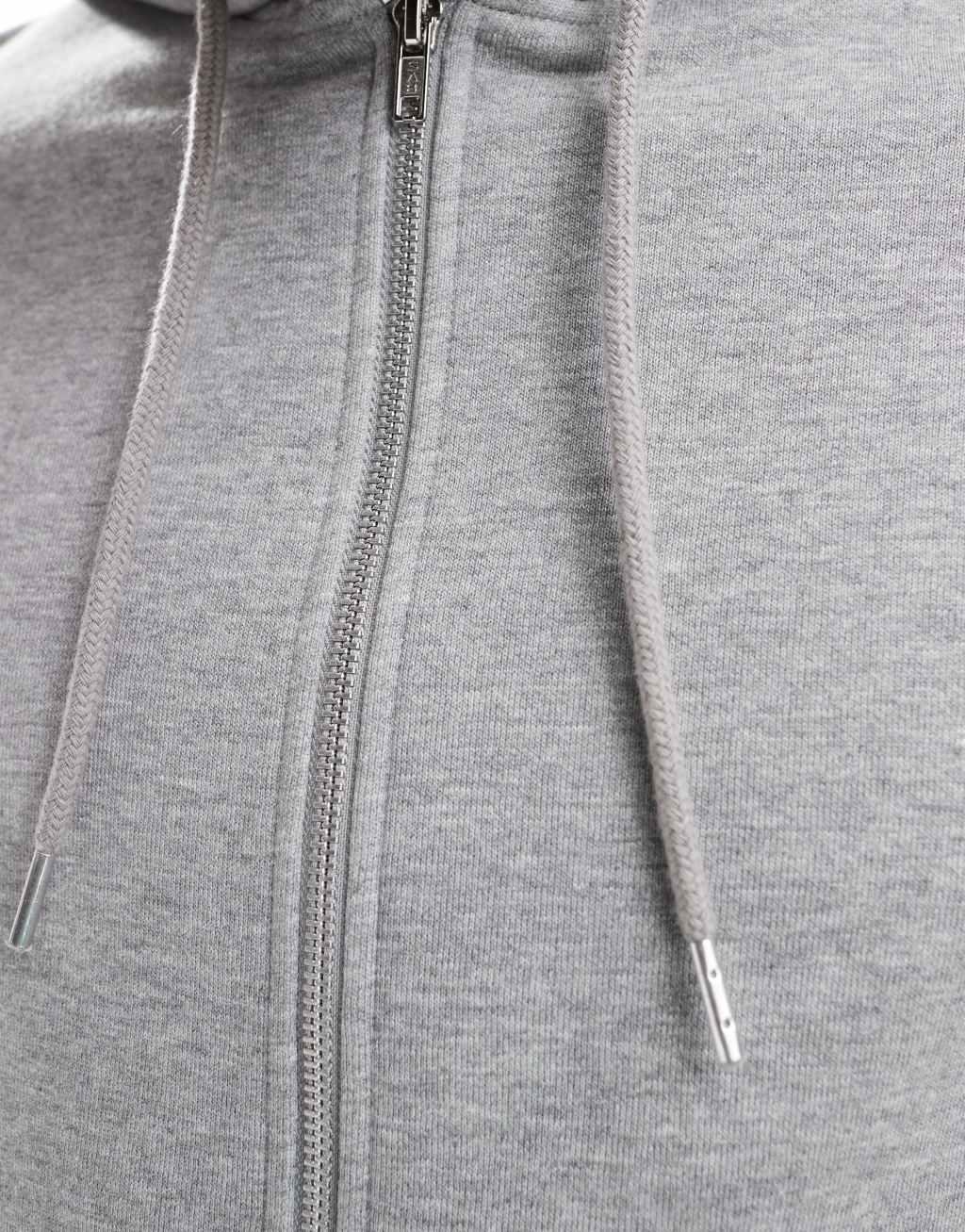 ASOS DESIGN essential boxy oversized zip up hoodie in heather gray Product Image