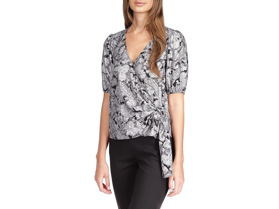 MICHAEL Michael Kors Foil Paisley Wrap Top Women's Clothing Product Image