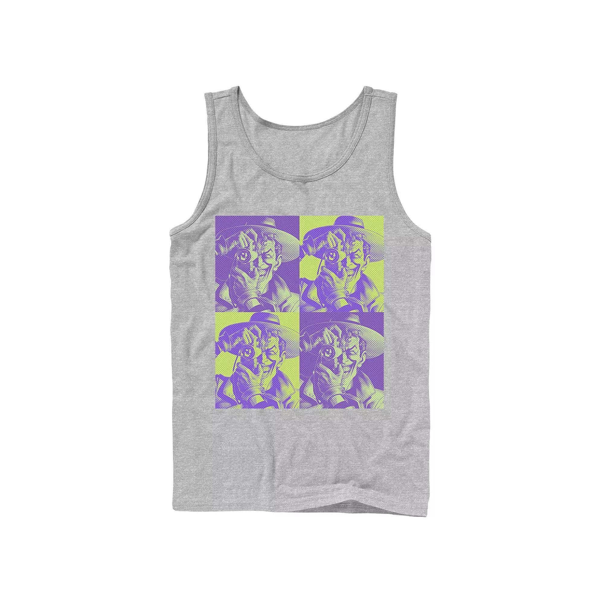 Men's DC Batman The Joker Halftone Popart Tank Top,  Product Image