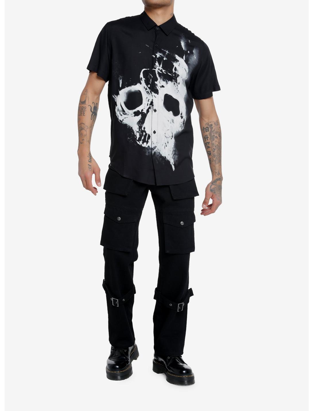 Hollow Skull Woven Button-Up Product Image