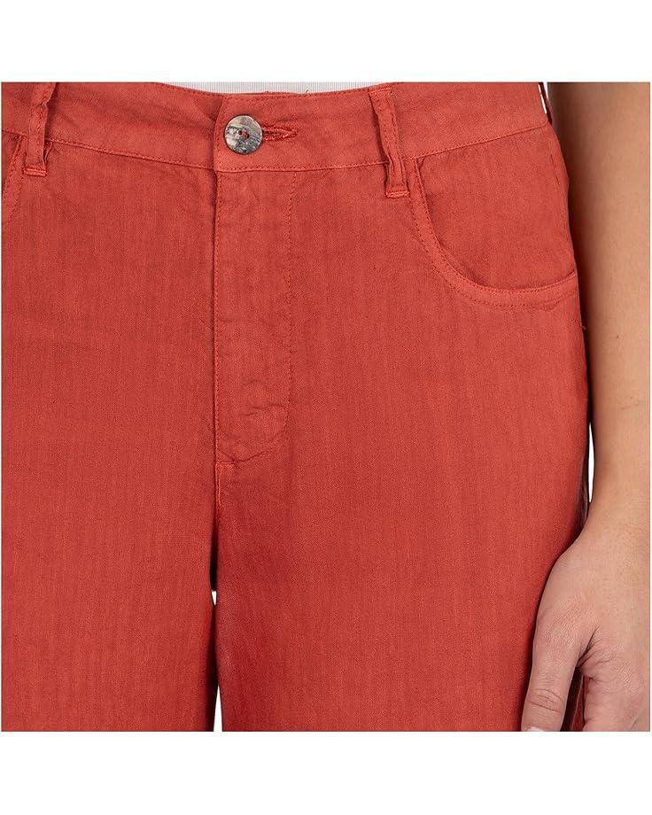 Meg High-Rise Fab Ab Wide Leg Raw Hem-Long Inseam in Red Product Image