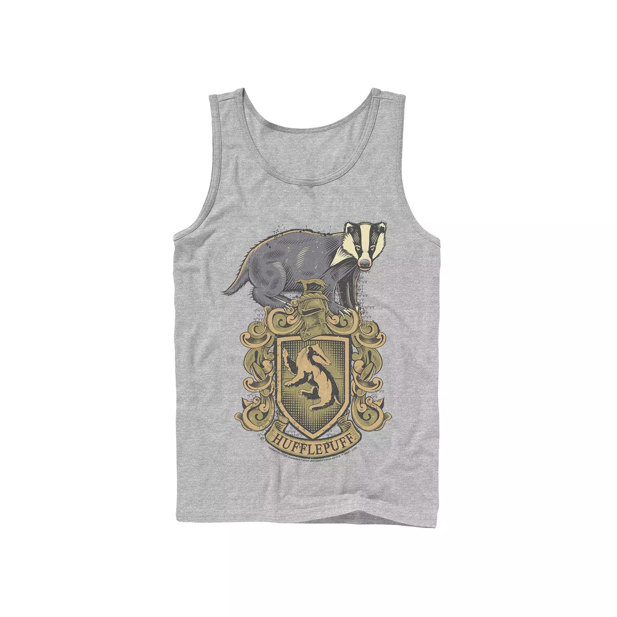 Men's Harry Potter Hufflepuff House Crest Tank Top, Size: Large, Athletic Grey Product Image