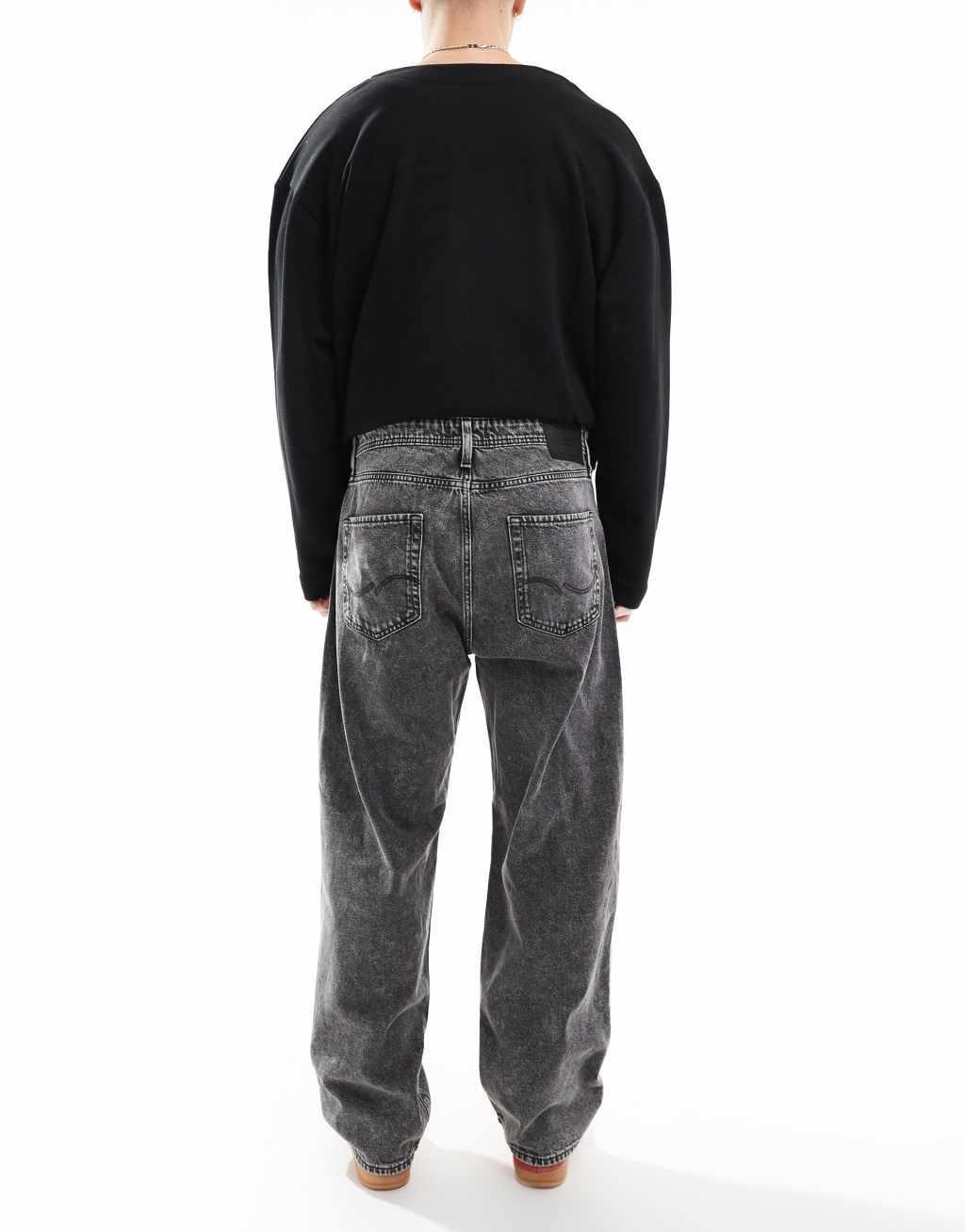 Jack & Jones alex baggy jean in washed black  Product Image