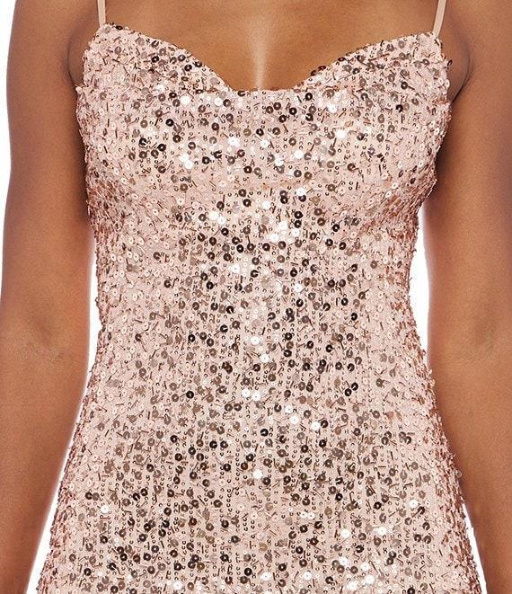 B. Darlin Sleeveless Beaded Sequin Paillette Bodycon Dress Product Image