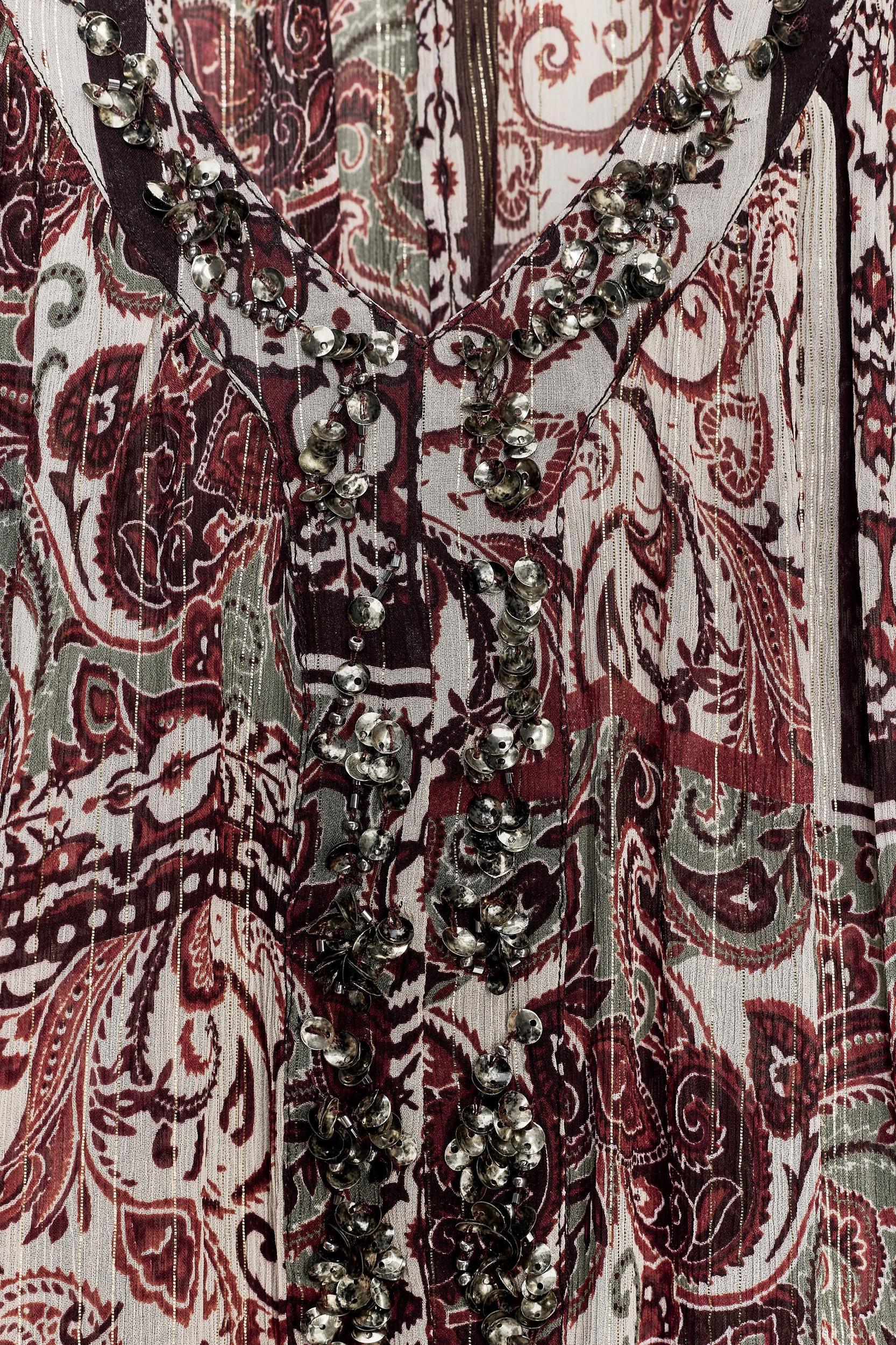 METALLIC THREAD PRINTED BEADED BLOUSE Product Image