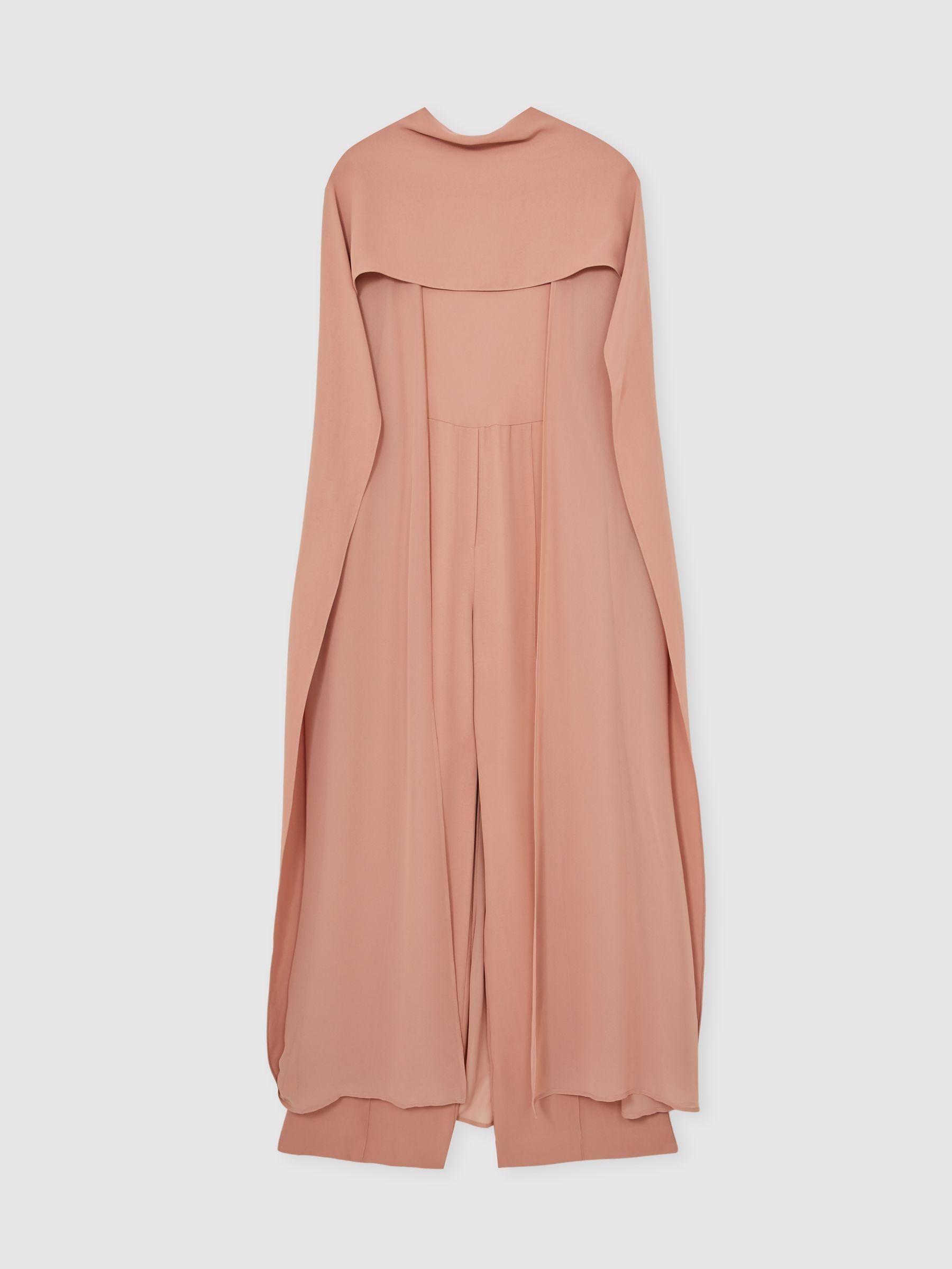 Wide-Leg Cape Jumpsuit in Pink Product Image