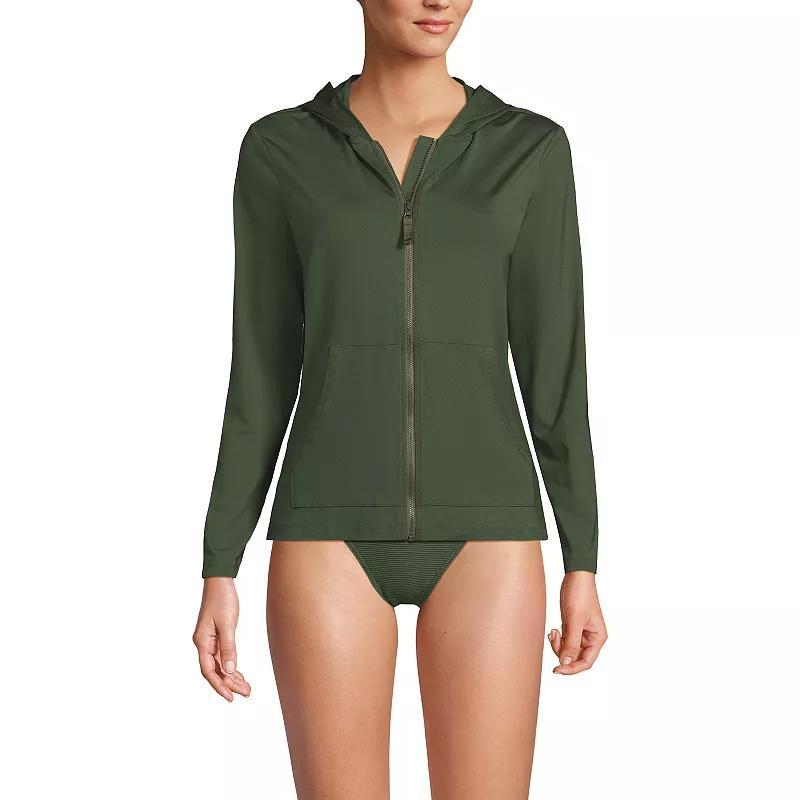 Petite Lands' End UPF 50 Hooded Full-Zip Long Sleeve Rash Guard, Women's,  Product Image