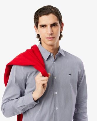 Slim Fit Striped Stretch Poplin Shirt Product Image