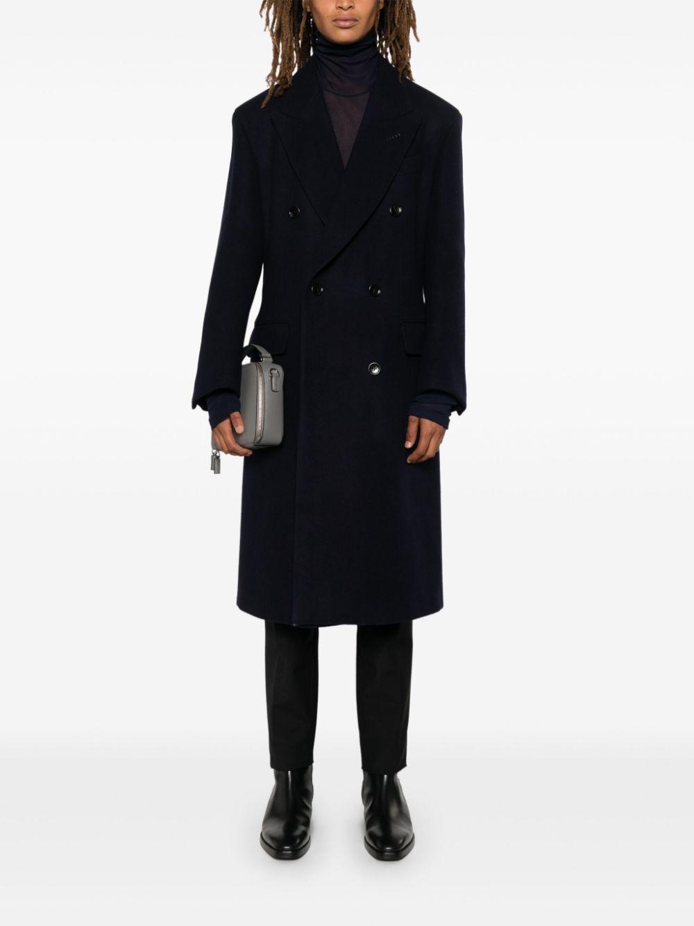 TOM FORD Double-breasted Coat In Blue Product Image