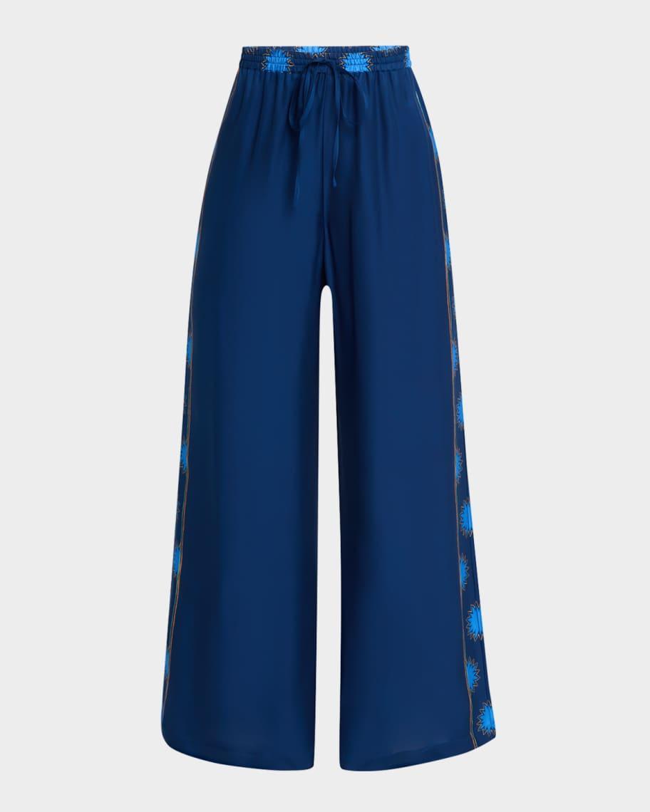 Frankie Wide-Leg Silk Easy Pants Product Image