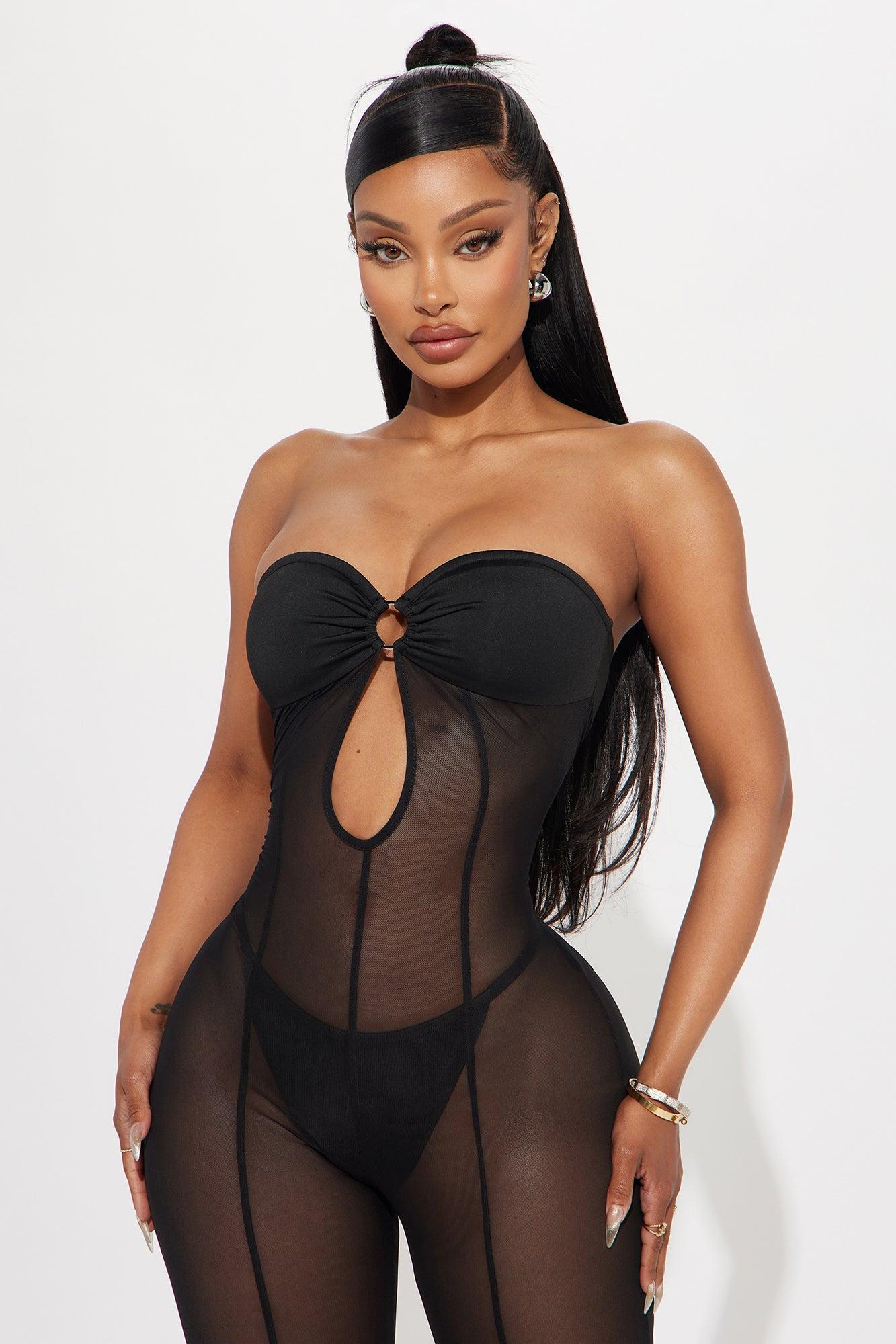 This I Know Mesh Jumpsuit - Black Product Image