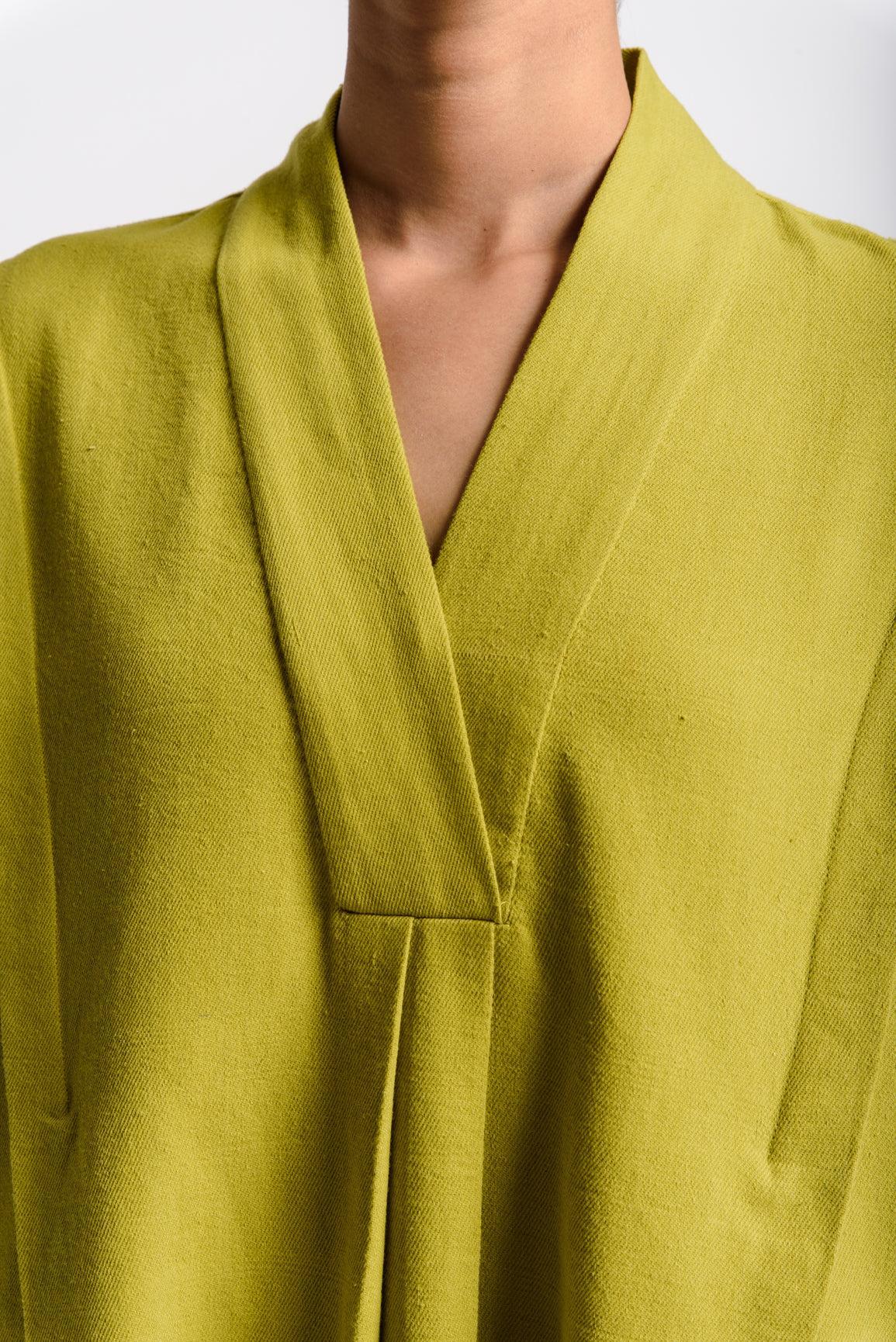 Lime green structured tunic Product Image