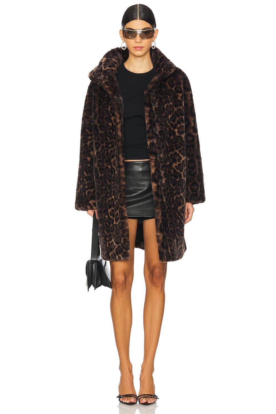 Blair Leopard Mid Length Coat Apparis Product Image