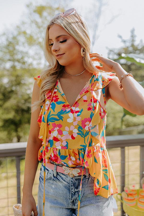 Get The Scoop Floral Ruffle Top Product Image