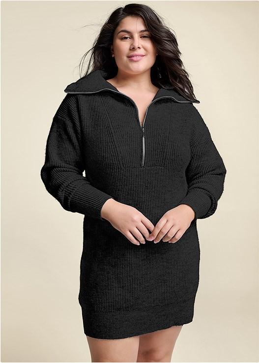 Zip Front Sweater Dress Product Image