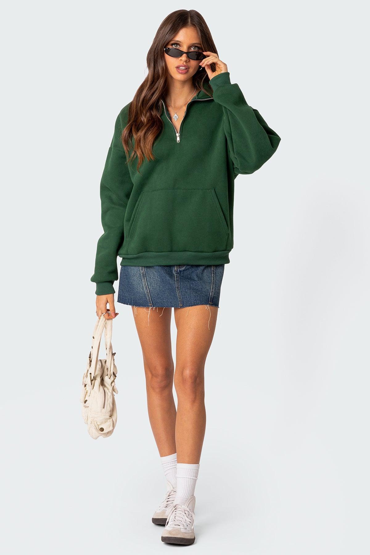 Oversized Quarter Zip Sweatshirt Product Image