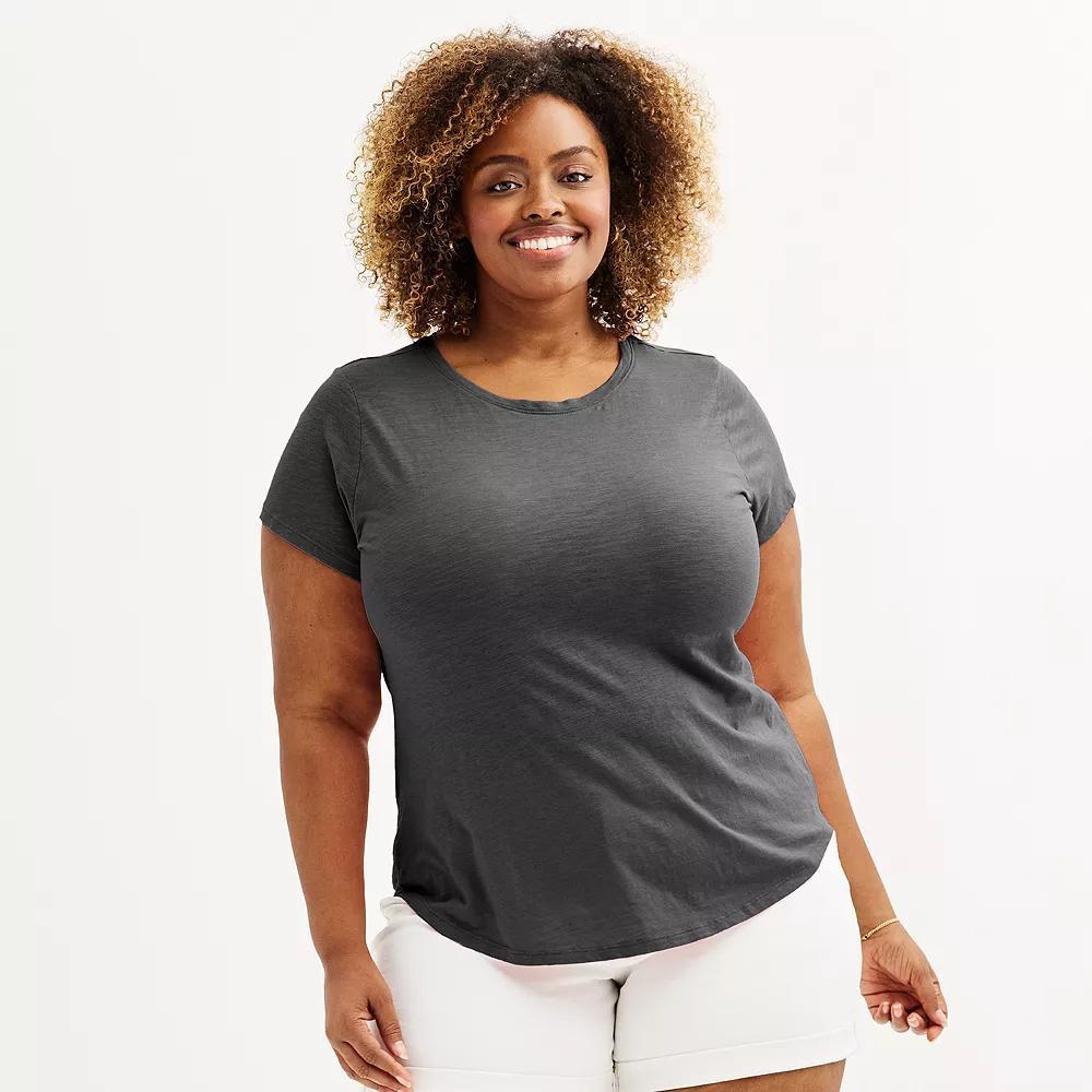 Plus Size Sonoma Goods For Life® Short-Sleeve Crew Tee, Women's, Size: 5XL, Filigree Product Image