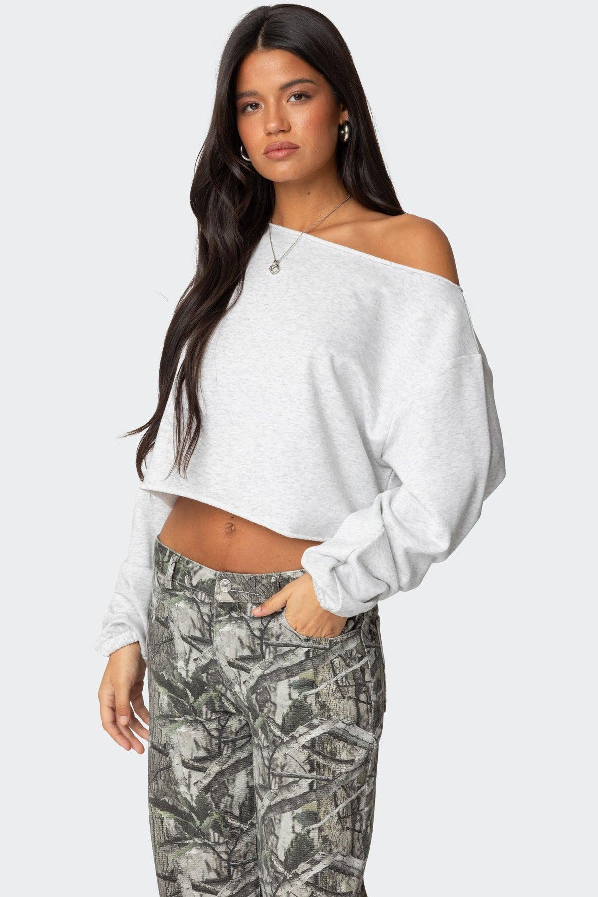 Aveline Off Shoulder Light Sweatshirt Product Image