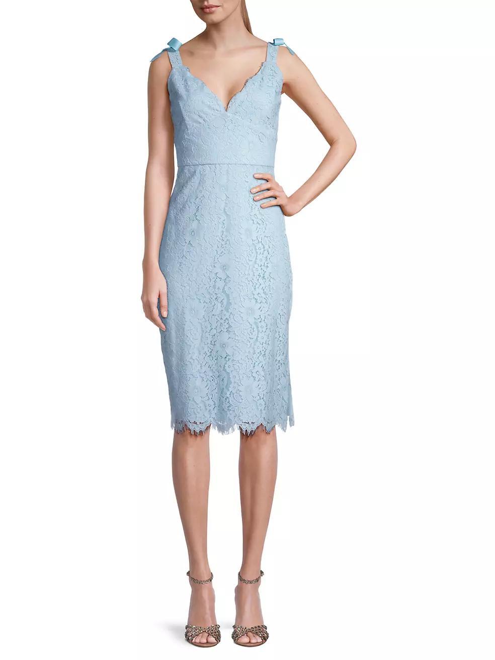 Lace & Tie-Strap Midi-Dress Product Image